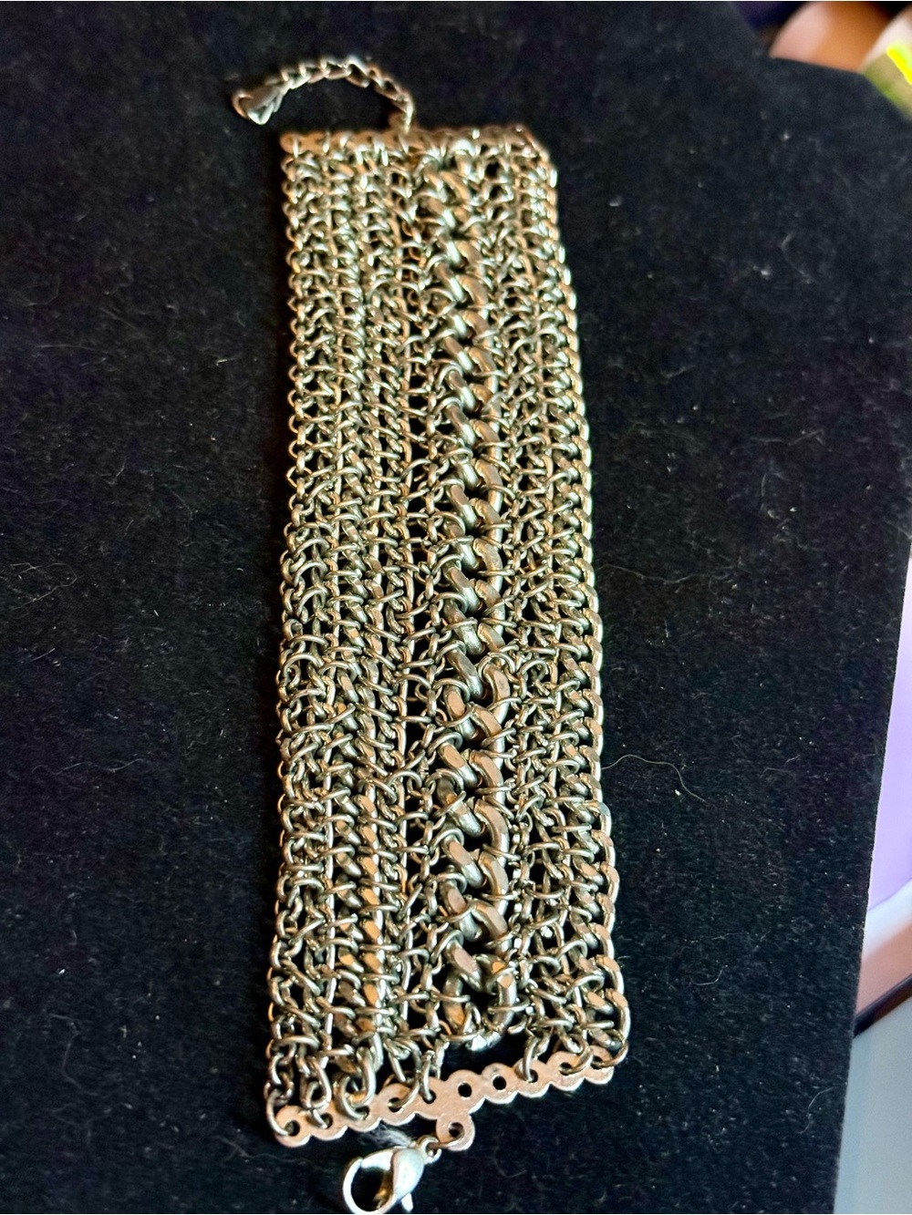 Vintage-Style silvery Chain Mesh Bracelet